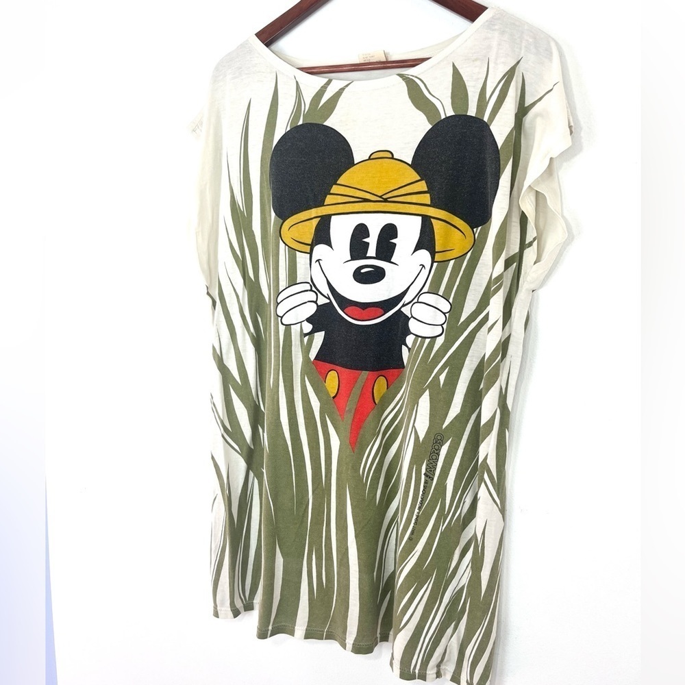 Vintage Rare 80’s Caro Amoroso Disney Mickey Mouse Safari Oversized Tunic Top - Picture 2 of 9